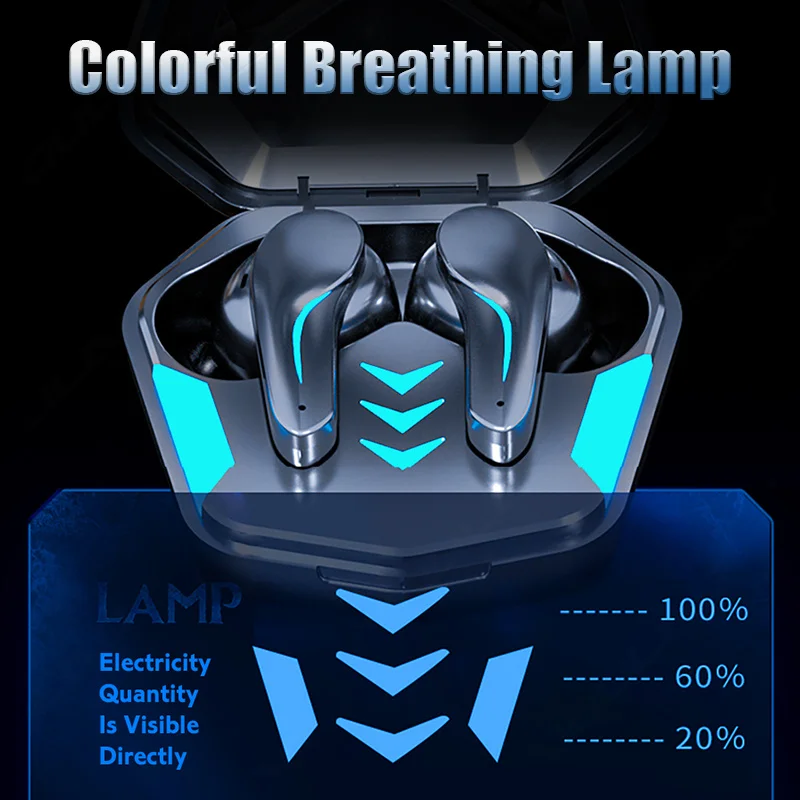 

Gaming Headset Low Latency TWS Bluetooth 5.1 Earphones Stereo Wireless Headphone Touch Control Noise Cancelling With Microphone