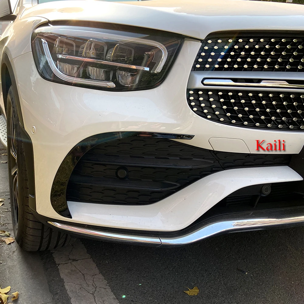 

Gloss Black Front Car Splitter Canards for New GLC class X253 2020 ABS Carbon Look Air Vent Car Decoration