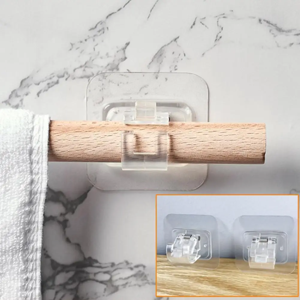

Double-Sided Adhesive Wall Hook Hanger Punch-Free Strong Transparent Seamless Universal Hook Wall Kitchen Bathroom Suction Cup