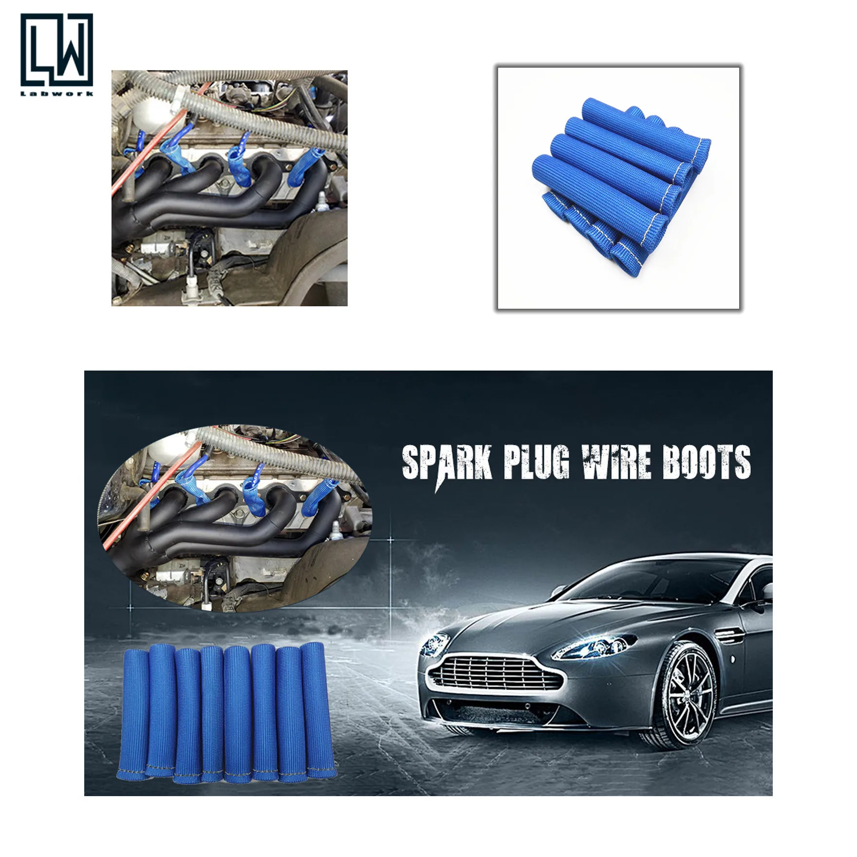 Новые синие 8 шт 1200 свечи зажигания проволочные сапоги тепловой защиты рукава SBC