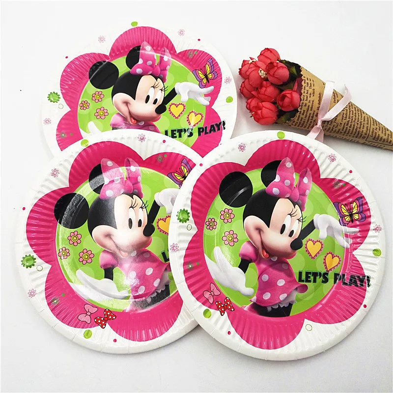 10 шт./компл. 7 дюймов Минни Маус пластины товары для детской вечеринки тема Дети