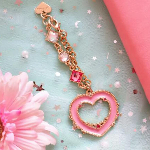 Аниме Сейлор Чиби Мун США брелок с розовым сердцем металлическая цепочка для