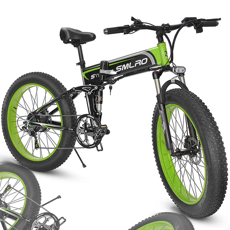Online Elektrische Bike 1000W 48V 14Ah Klapp 26 Zoll Fett Reifen E-bike 7 Geschwindigkeit Mountainbike Elektrische Schnee Bike Mit Hinten Sitz Steuer Freies