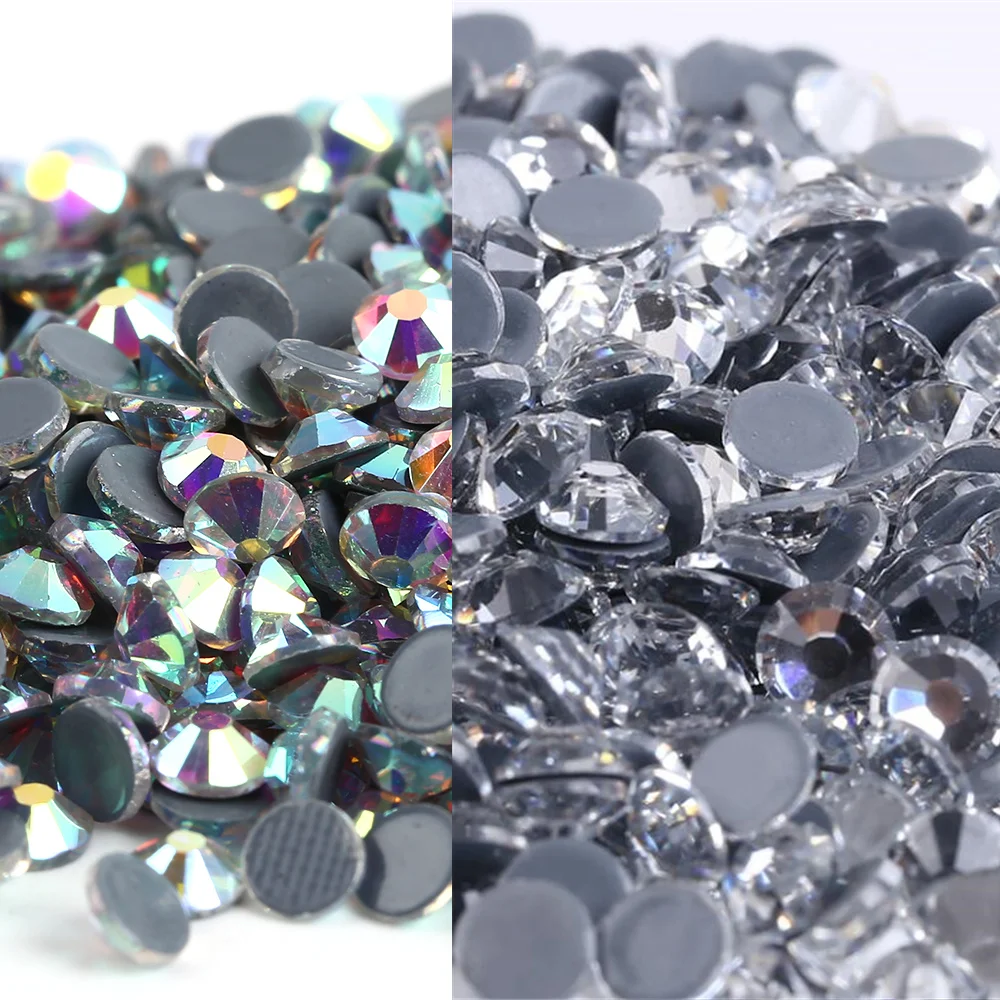 Кристалл AB/прозрачный стразы горячей фиксации супер яркие стеклянные железные