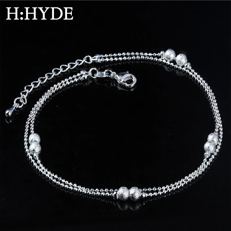H: HYDE Boho Серебристый браслет на ногу сердце бусины звезда Дельфин лодыжки для женщин цепь пляж ноги ювелирные изделия