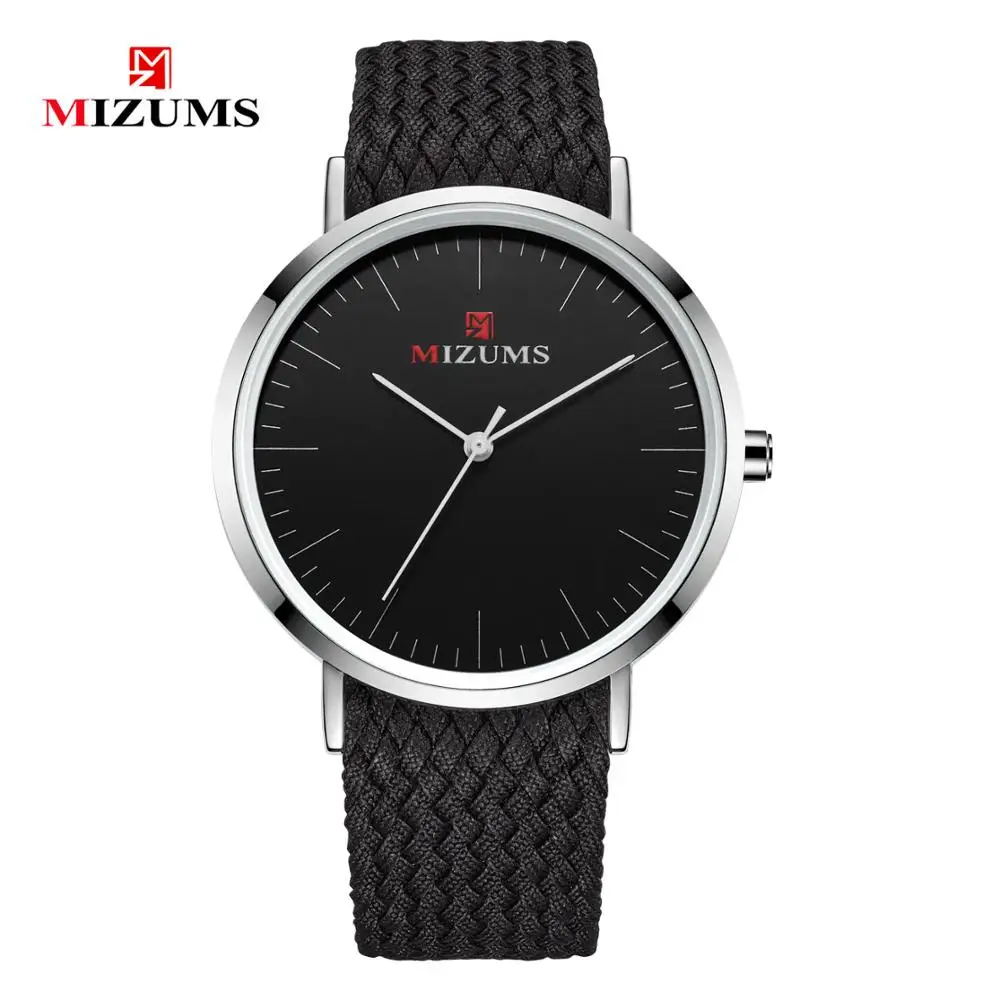 Тонкие мужские кварцевые часы mizves роскошные модные водонепроницаемые простые