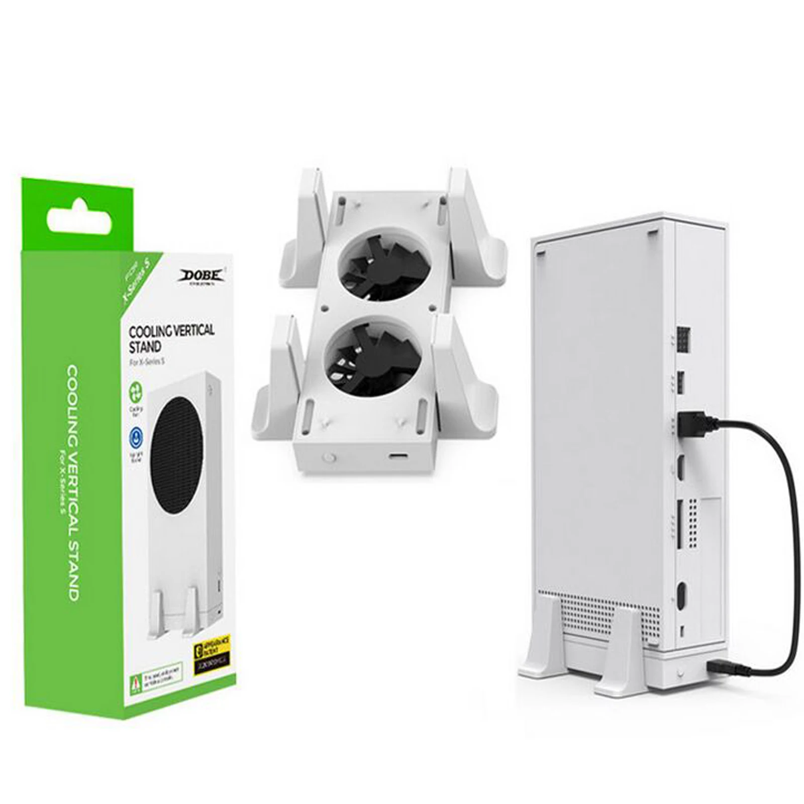 

Dobe Built-in High Speed Cooling Fan Vertical Stand Station Holder Base Extra USB Ports for Xbox Series S Console (TYX-0658)