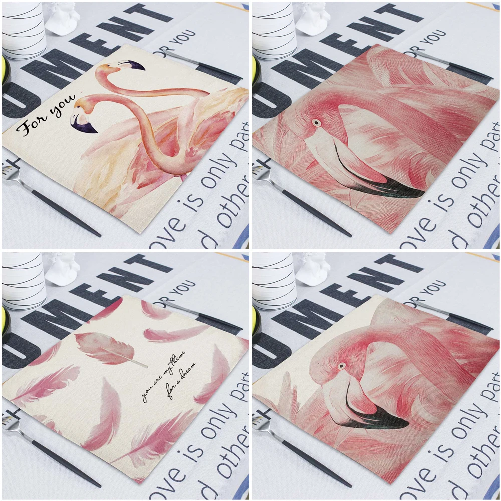 Розовый Настольный коврик в виде фламинго подставка для подставки единорога 42*32