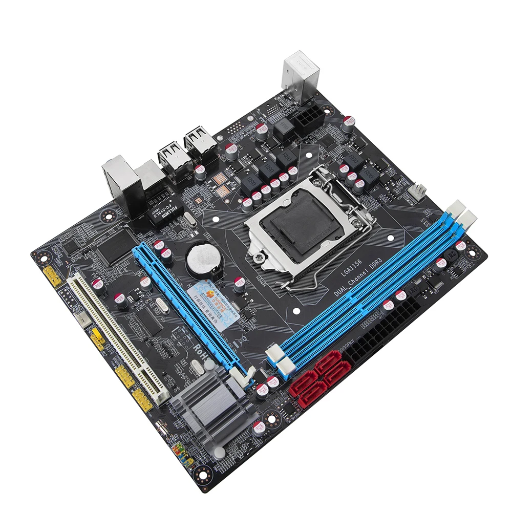 Материнская плата HUANANZHI P55 двухканальная DDR3 ПАМЯТЬ 1600 МГц USB2.0 PCI-E десктопная
