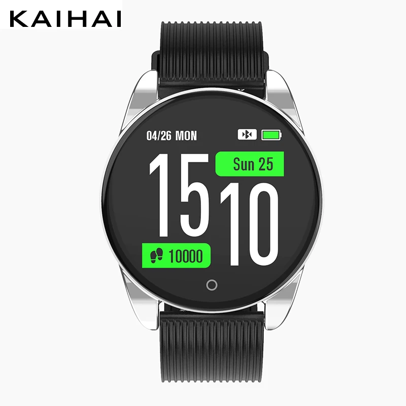 Silver silica watch KAIHAI часы с Умной электроникой, дистанционное управление, секундомер, водонепроницаемые Смарт-часы для плавания часы с функцией измерения пульса, для мужчин, для сна, фитнес-трекер, музыкальный будильник - Цвет: Silver silica watch