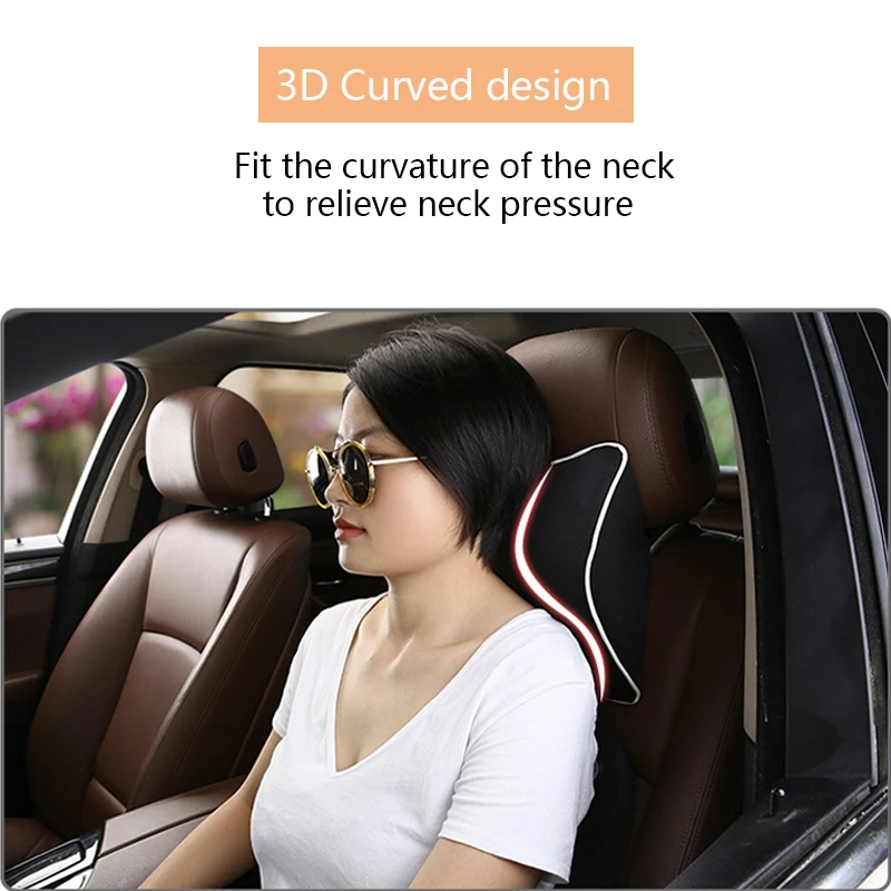 Универсальная автомобильная подушка для подголовника с эффектом памяти