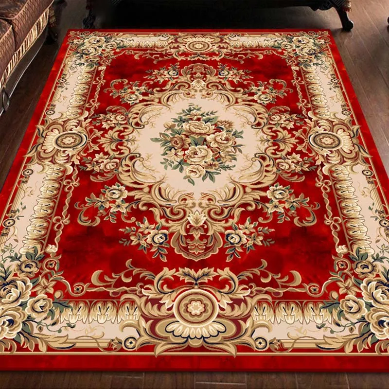 

Luxury Living Room European Style Carpet Bedroom Bedside Household Rugs Chinese Western Style Combination Of Features Sofa Mat