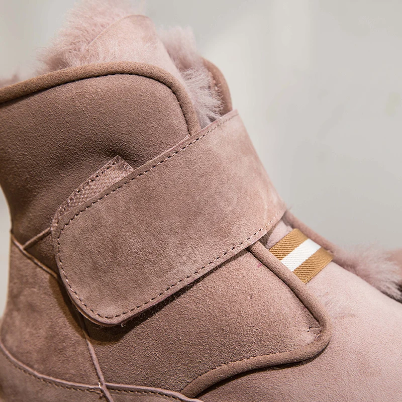 2019 г. Новые зимние ботинки на овечьем меху одна труба женская теплая хлопковая