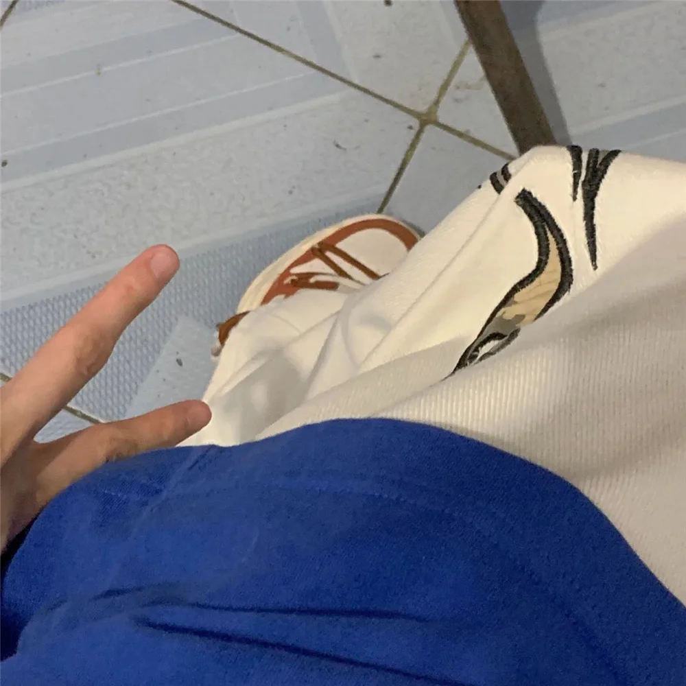 Женские прямые джинсы в стиле Харадзюку белые готические брюки из денима хип-хоп