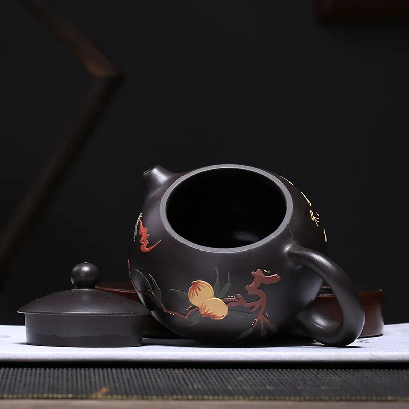 Чайный горшок Yixing ручной работы персиковый Фиолетовый Глиняный Чайник