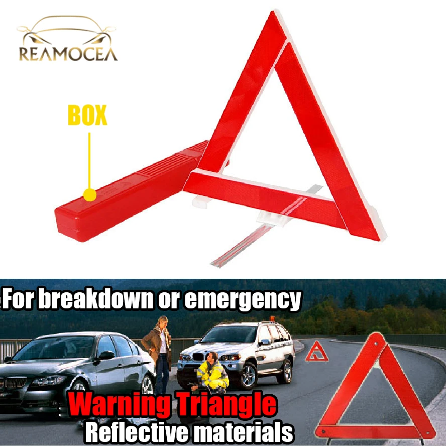 

Reamocea 1Pc Reflective Warning Sign Foldable Triangular For Car Breakdown Emergency Reflector FoldableParking Rack Reflector