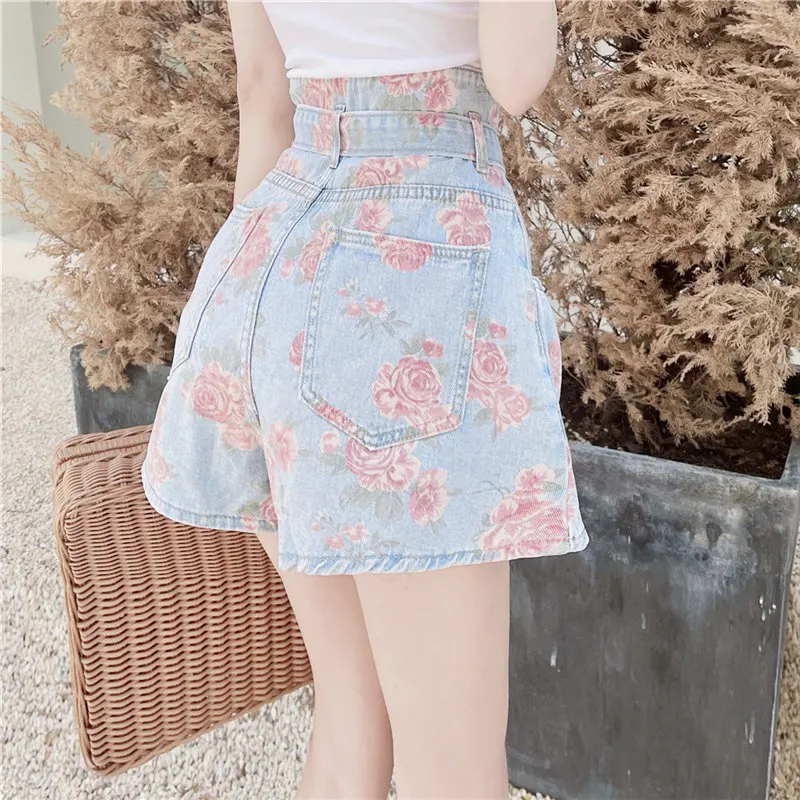 Шорты женские джинсовые с завышенной талией винтажные Модные свободные