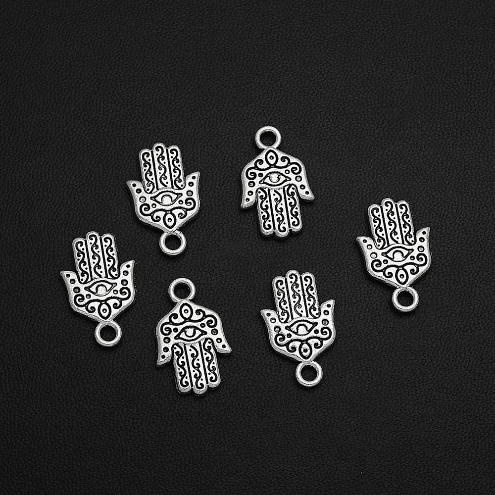 25 шт./лот 13x21 мм антикварные посеребренные подвески для брелоков набор деталей