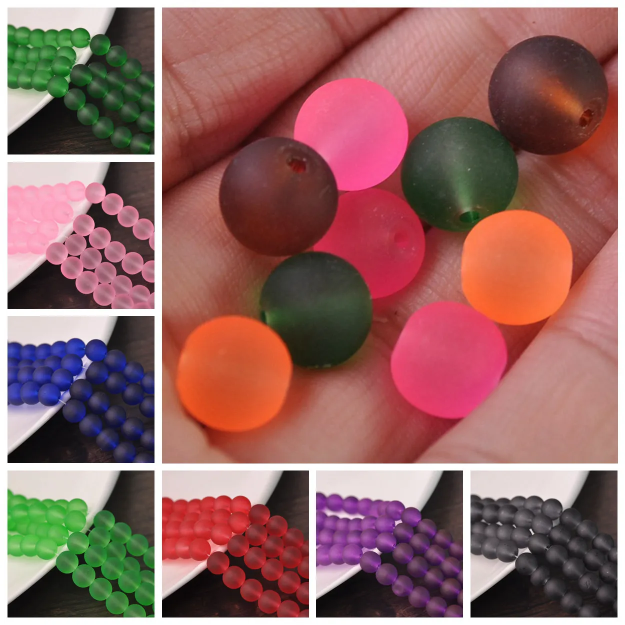 

Bulk New 8mm 10mm Jelly Like Round Crystal Glass Loose Beads For Jewelry Making