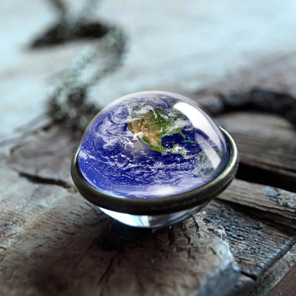 Женская модная двухсторонняя Подвеска со стеклянным шариком время драгоценный