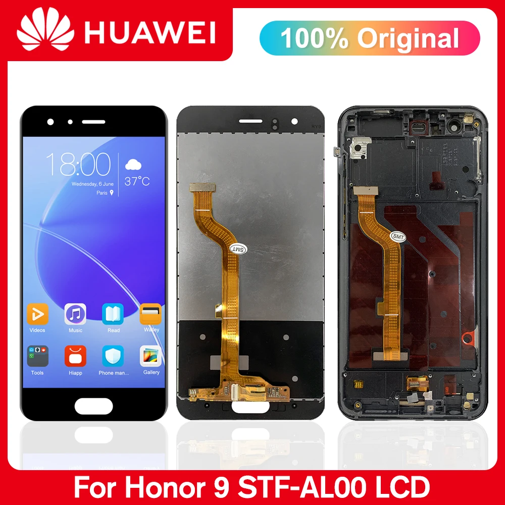 

5,15 "Оригинальный ЖК-дисплей Huawei Honor 9, дигитайзер сенсорного экрана для Honor 9 STF-AL00,STF-AL10,AL10,TL10,L09 дисплей с рамкой