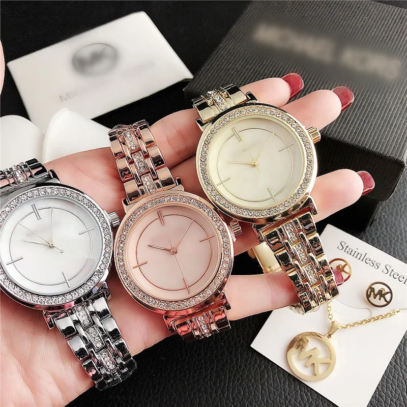 

YUNAO Jewelry Exquisite Rhinestone Necklace Earring With Watch Three Piece Set Hot Selling Elegant Three Piece Watch Set