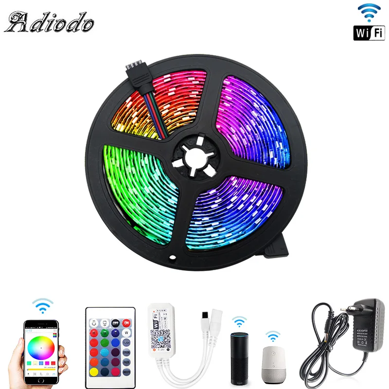 Светодиодная ленсветильник с Wi Fi водонепроницаемая светодиодная лента SMD 5050 RGB 12