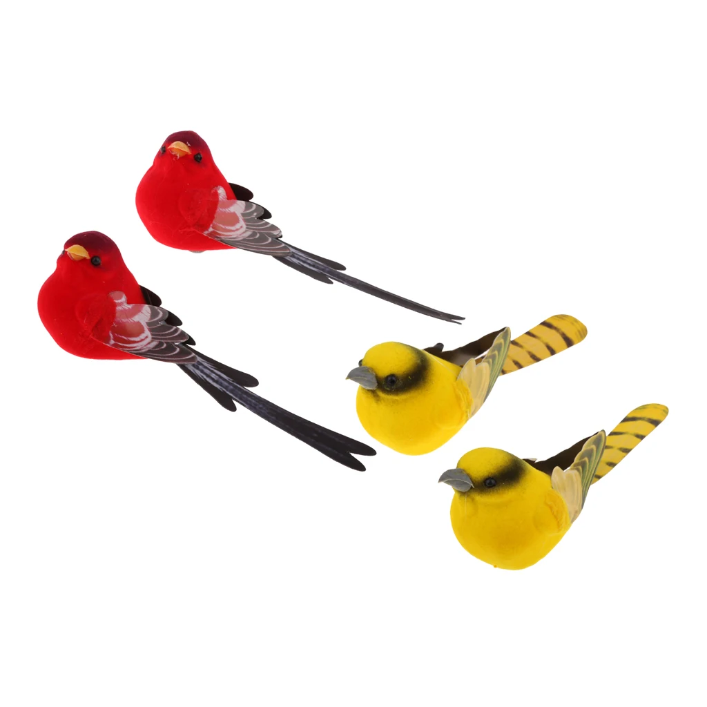 Искусственные маленькие птицы животные реалистичные украшения для сада и дома 4