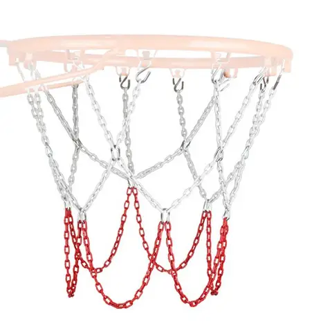 Сверхпрочная металлическая сетка для баскетбола из нержавеющей стали, замена сменной цепи с 12 крючками, нержавеющий, замена обычного баскетбольного кольца