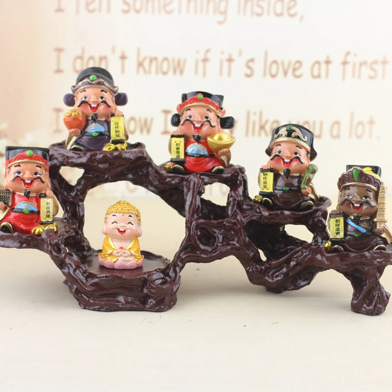 Китайский счастливый Бог фигурка орнамент Фортуна миниатюрное ремесло Отель