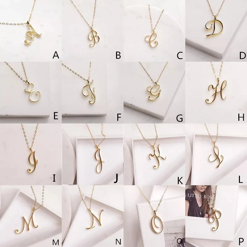 NPKDS изысканное ожерелье с буквами 26 цепочка Золотое минималистичное ювелирное