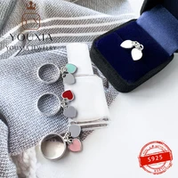 s925 sterling silver custom double love multicolor 11 with logo decoration gift male and female ring couple ring jewelry