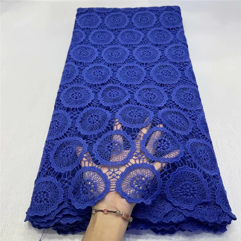 

Nigerian Guipure Cord Lace Fabric 2021 High Quality Lace African Embroidery Cotton Lace Fabric for Wedding Dress j21-69