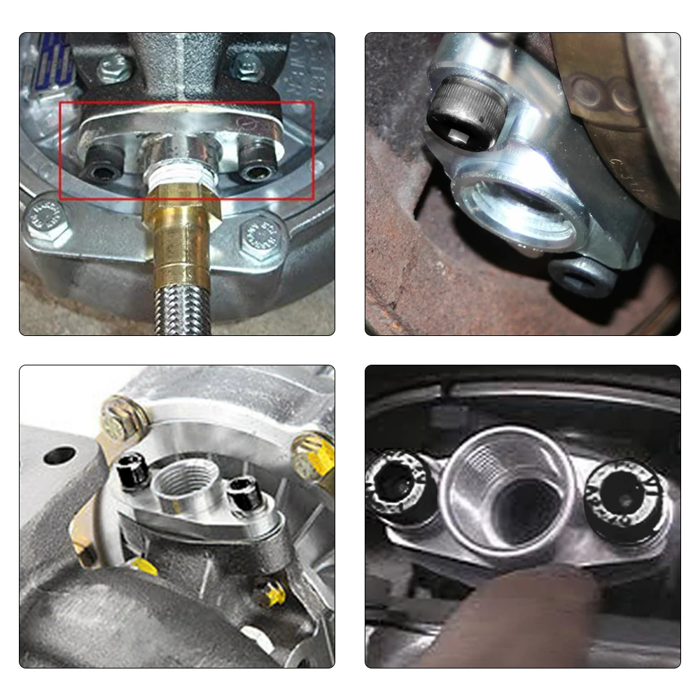 LZONE - 12 NPT Женский Алюминиевый Масляный сливной турбо фланец T3 T4 T04 GT40 GT55 ODF-02 серебристый JR-OFG32 (art.: 7a244239c) - 7a244239c