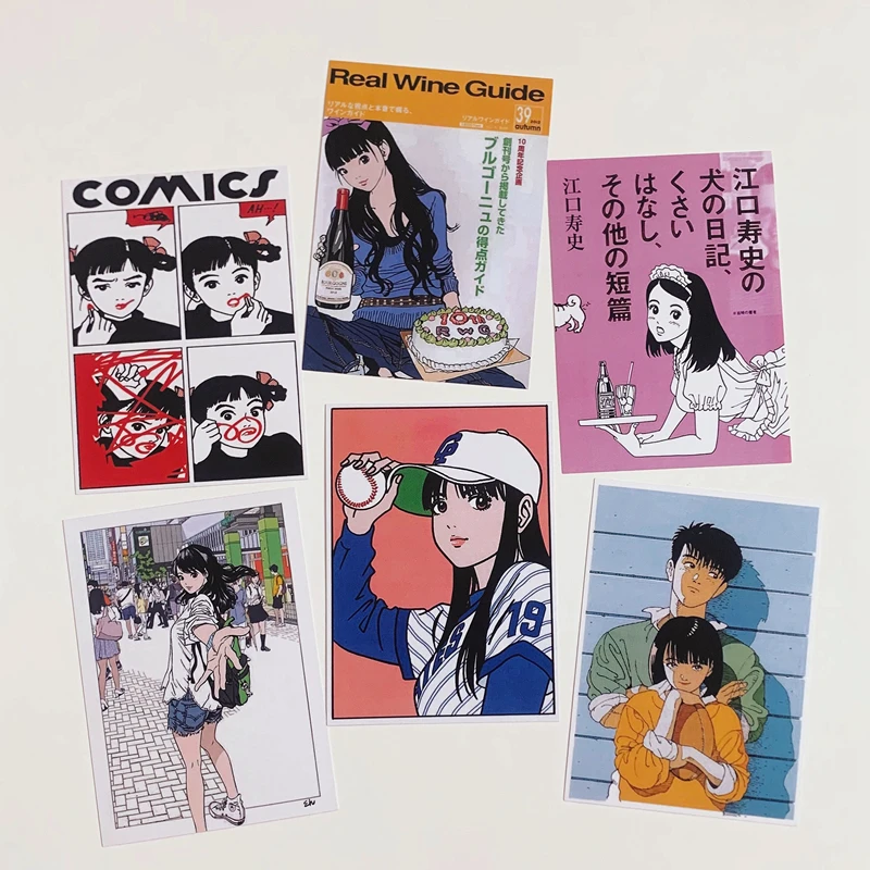 Japanese Retro Nostalgic Animation Card Sticker Small Poster Hand Account Decoration Dormitory Room Wall Decoration Postcard