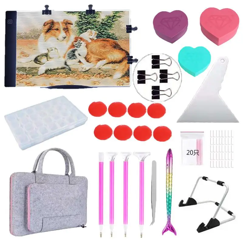 

ZMBXK-05 Diamond painting tools new luminous lighting version of the point drill pen heart - shaped point drill disc new kit