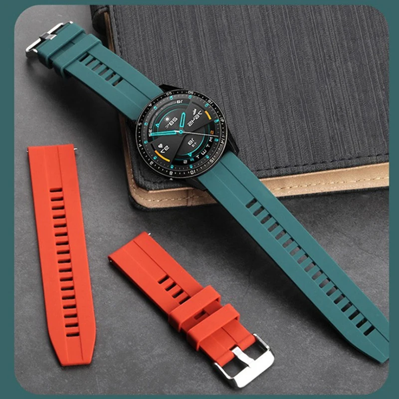 

22mm Silicone Watch Band for Huawei Watch GT 2 46mm Soft Sport Strap Bracelet Watchband for Samsung Galaxy Watch 46mm