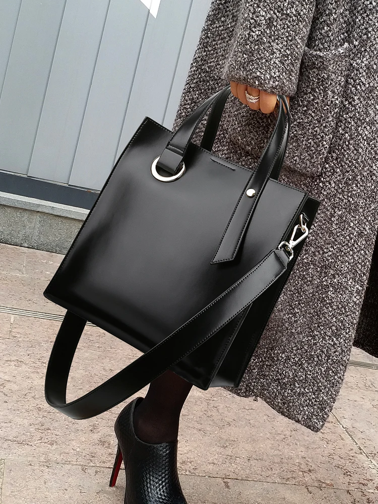 Модная Простая Сумка тоут с широким ремешком вместительная сумка мешок женские