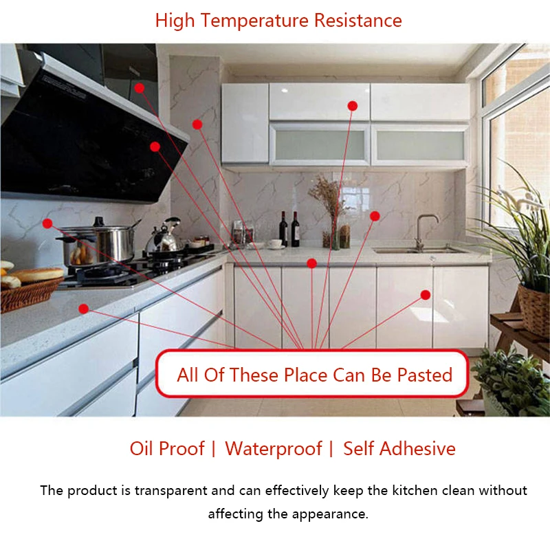 Transparent PET Kitchen Wall Stickers Oil Proof Waterproof Cooktop Countertop Renovation Wallpaper Self Adhesive Muurstickers | Дом и сад