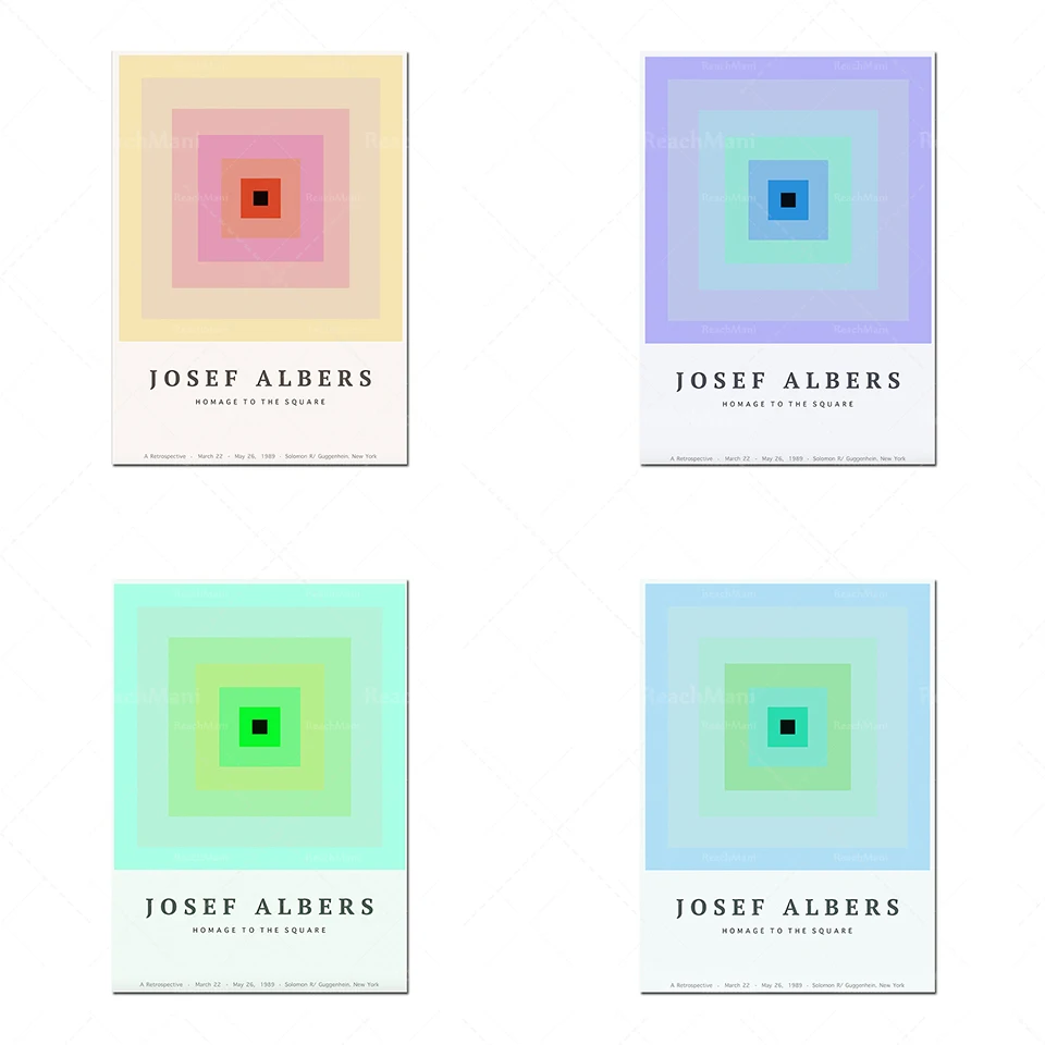 

Josef Albers poster, Josef Variant/Adobe artwork painting, Albers Colors square wall painting, geometric abstract wall picture p