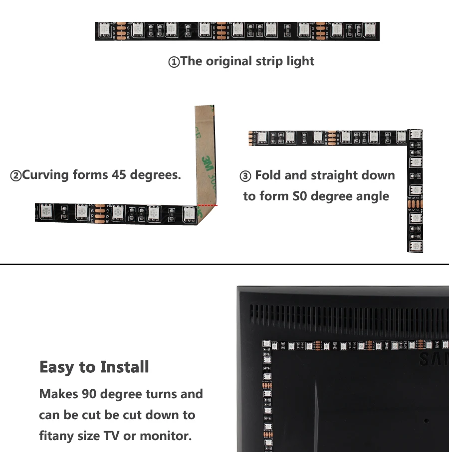 5 V SMD 5050 Светодиодная лента USB лампа лента RGB подсветка ТВ USB Светодиодная лента лампа Водонепроницаемая 5 V 60Led/m 1m RGB с 3 17 пультом дистанционного управления