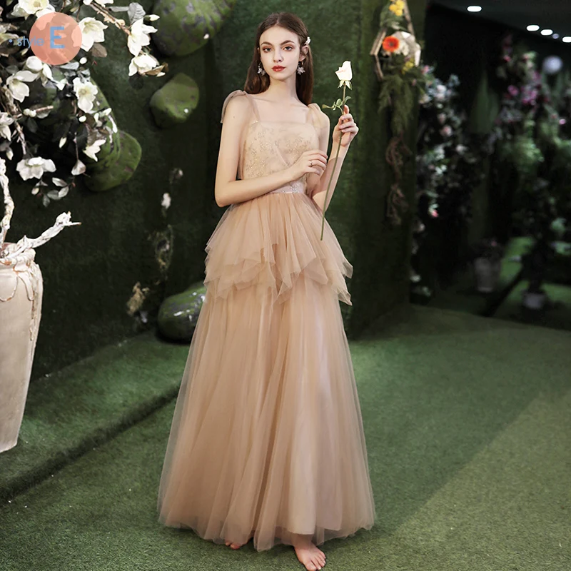 Женское вечернее платье для выпускного вечера кружевное с вышивкой Длинные