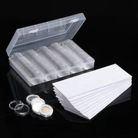 100pcs clear round coin capsule container storage box gold copper coins holder portable case organizer box for coin collect