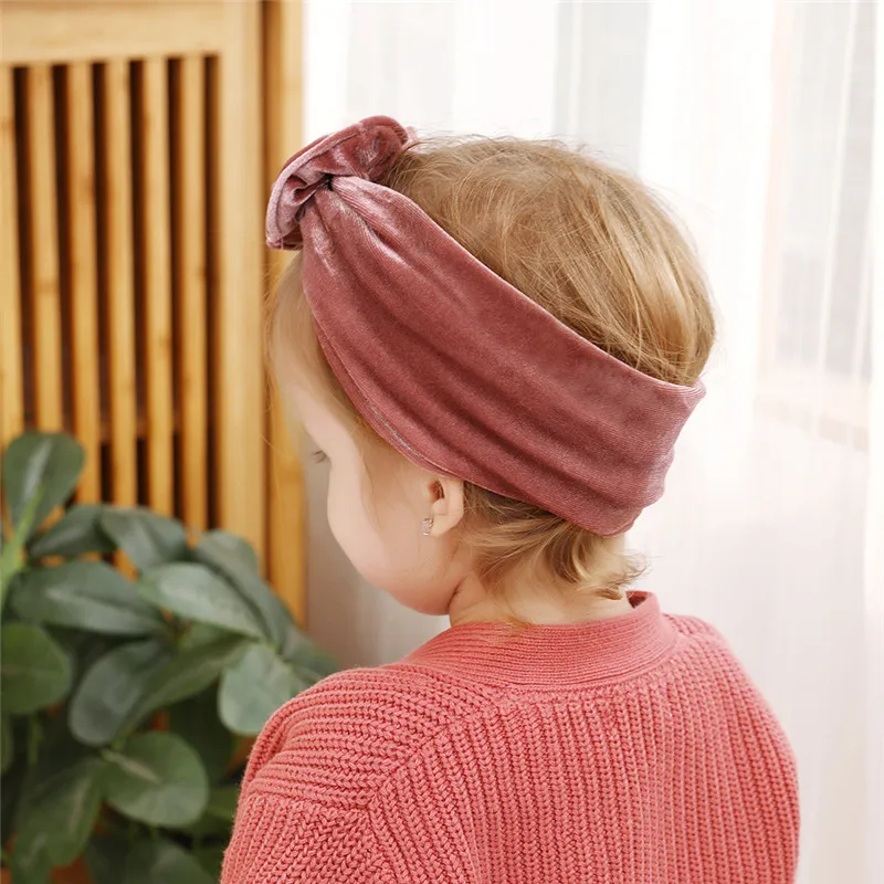 Baby Headbands Turban Gold Velvet Hairbands Newborn Infant Toddler Elastic Hair Bands Girl Accessories |