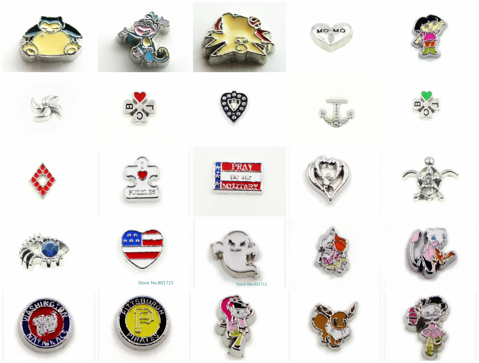 Плавающий медальон с сердечком для мамы и ребенка FC849 шармы на память 10 шт.