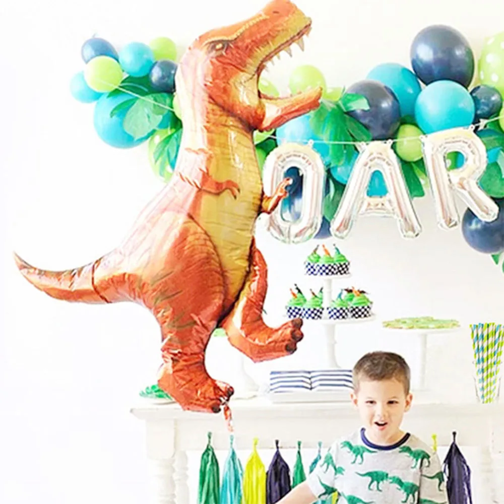 

Standing Green Dinosaur Foil Balloons 3th Birthday Decoration Dinosaur Party Baloons Banner Jungle Animal Part Supplies Globos