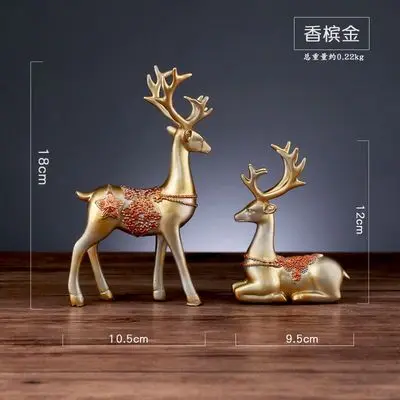 

Скандинавский креативный полимерный олень, Золотые декоративные украшения в стиле ретро, имитация животного, мрамор, домашние украшения, р...
