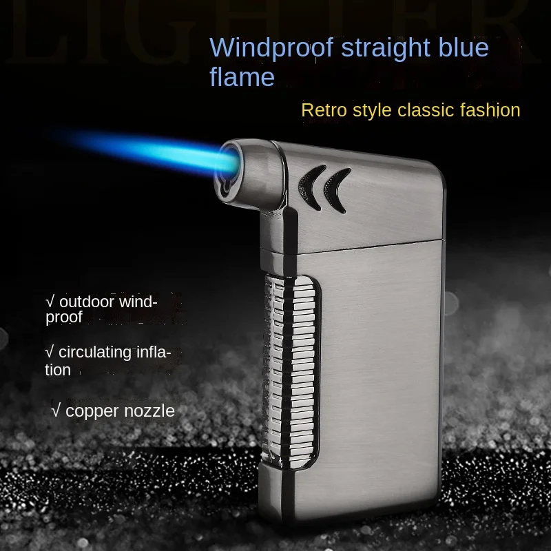 

Zinc Alloy Lighter Elbow Side Hit Straight Into The Flame Lighter Smoking Accessories Metal Lighter
