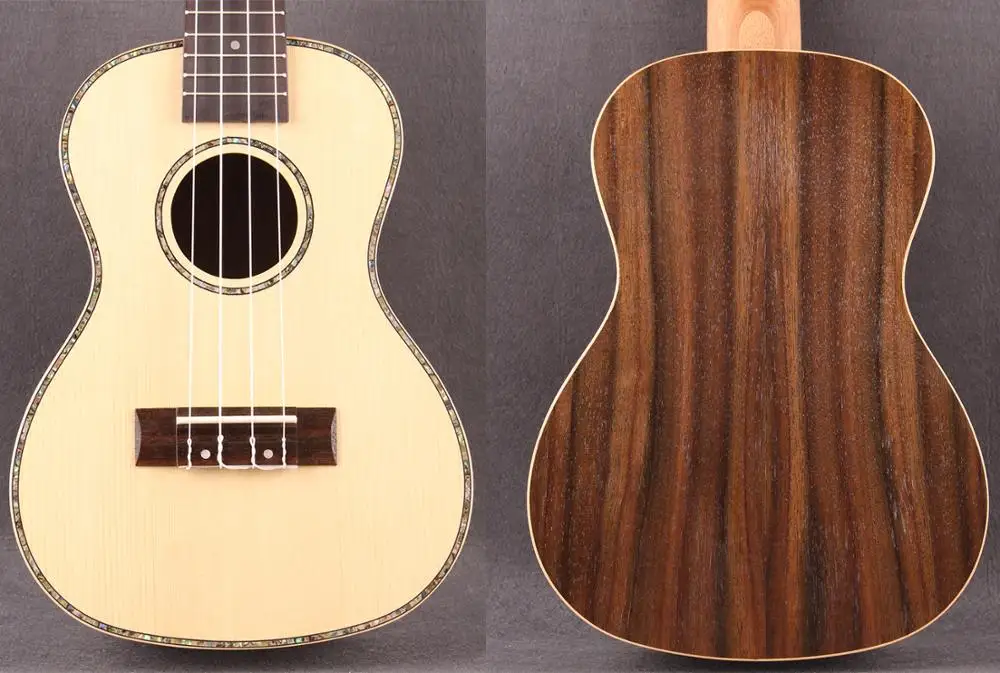 Concert Ukulele !! Solid Spruce Top! Rosewood Side and Back! укулеле 4 струны strings Guitar With EVA hard Case | Спорт и