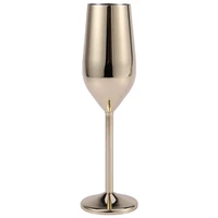 promotion 2pcsset shatterproof stainless champagne glasses brushed gold wedding toasting champagne flutes drink cup party marr